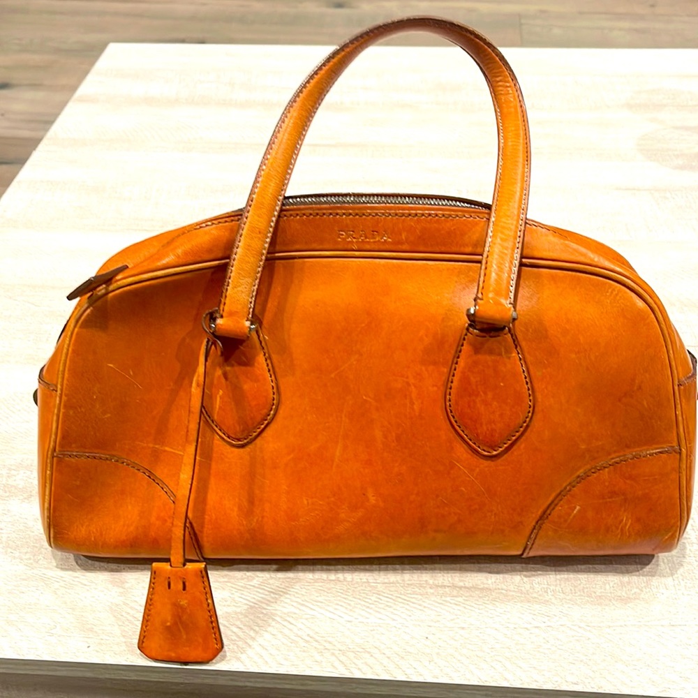 Prada luggage colored bag.  Used.